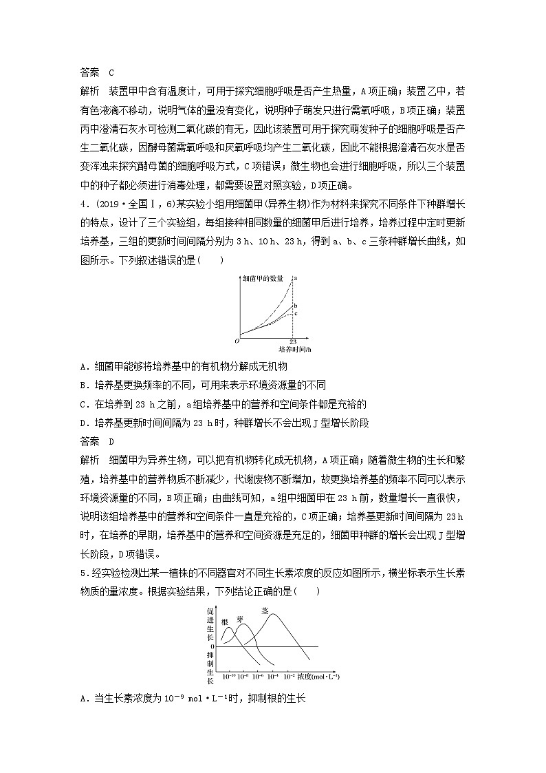 浙江专用2020高考生物考前增分专项练辑综合模拟卷六02