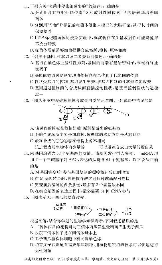 生物试卷第3页