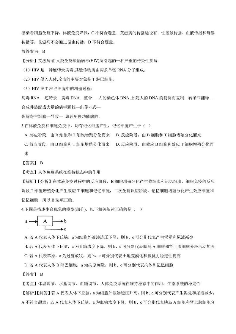2020_2021学年高二生物上册免疫调节同步练习pdf含解析02