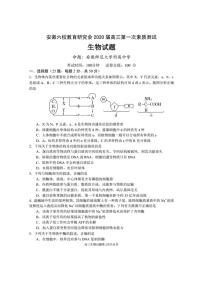 2020届安徽省合肥一中、安庆一中等六校教育研究会高三上学期第一次素质测试生物试题 PDF版