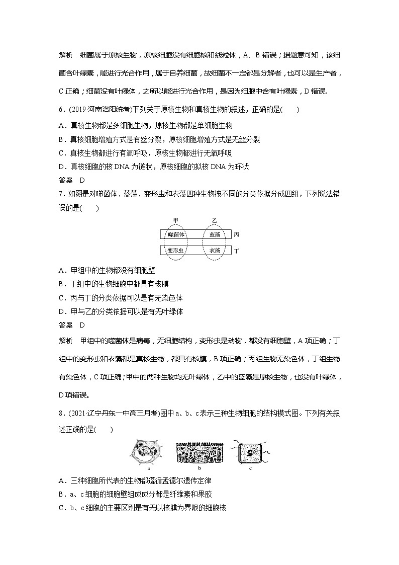 2022届高考生物一轮复习专题训练2　区分原核细胞与真核细胞　（解析版）03