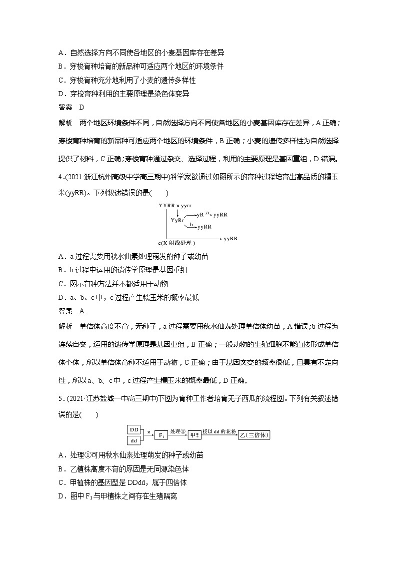 2022届高考生物一轮复习专题训练52　梳理生物育种的原理及方法　（解析版）第2页