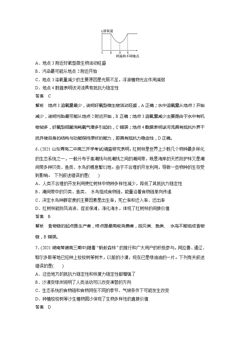 2022届高考生物一轮复习专题训练73　理解生态系统的信息传递、稳定性与保护　　（解析版）第3页