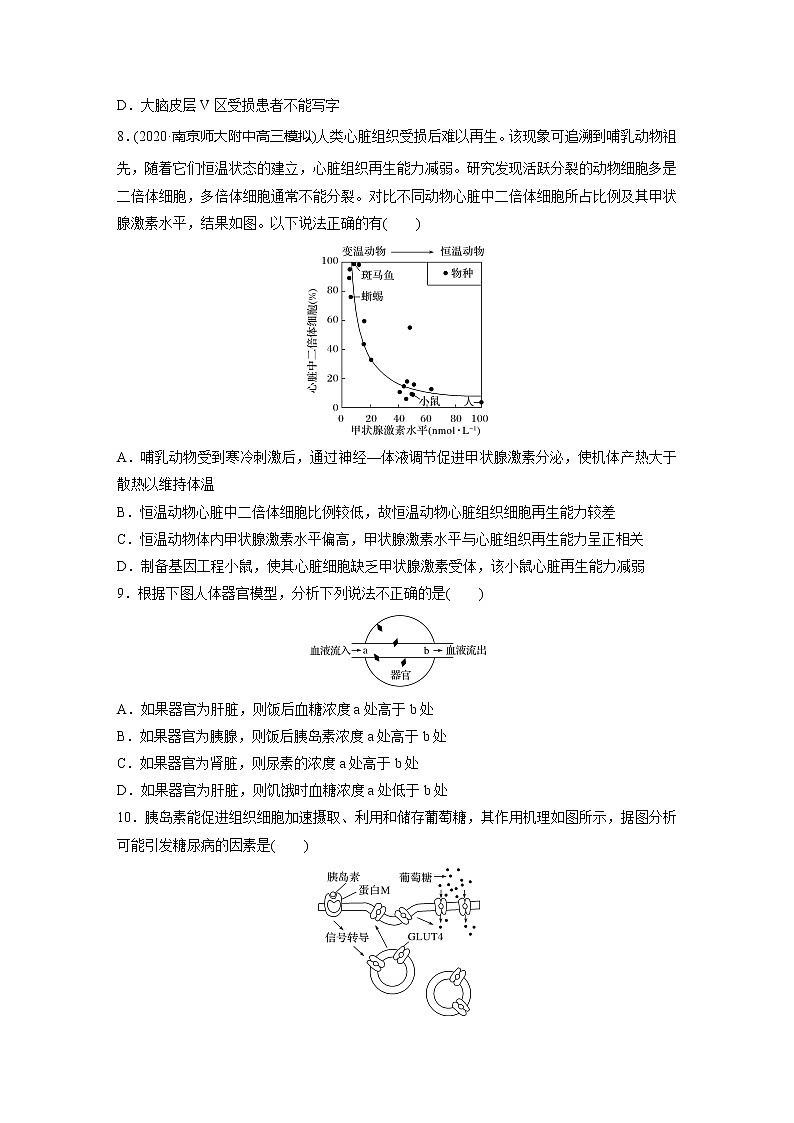 2022届高考生物一轮复习单元过关检测八　生命活动的调节【解析版】第3页