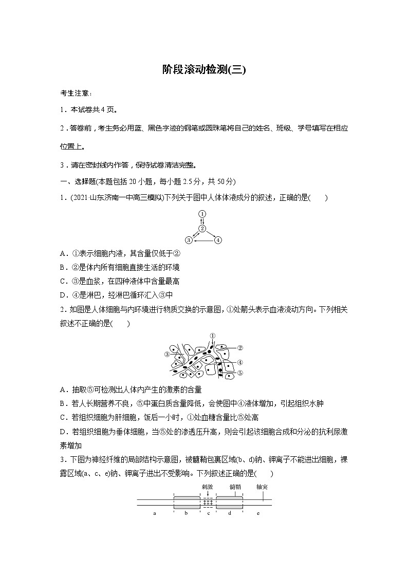 2022届高考生物一轮复习阶段滚动检测(三)【解析版】第1页