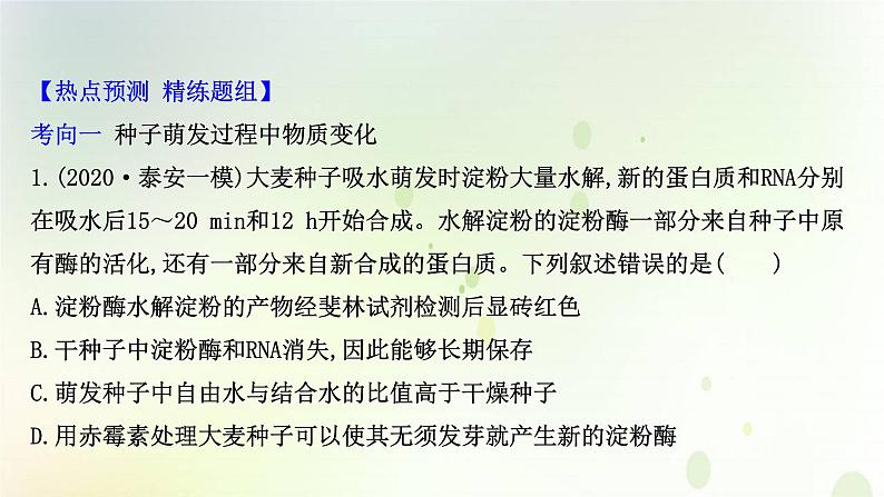 江苏专版2021届高考生物二轮复习核心素养串讲课4生命观念之种子课件08