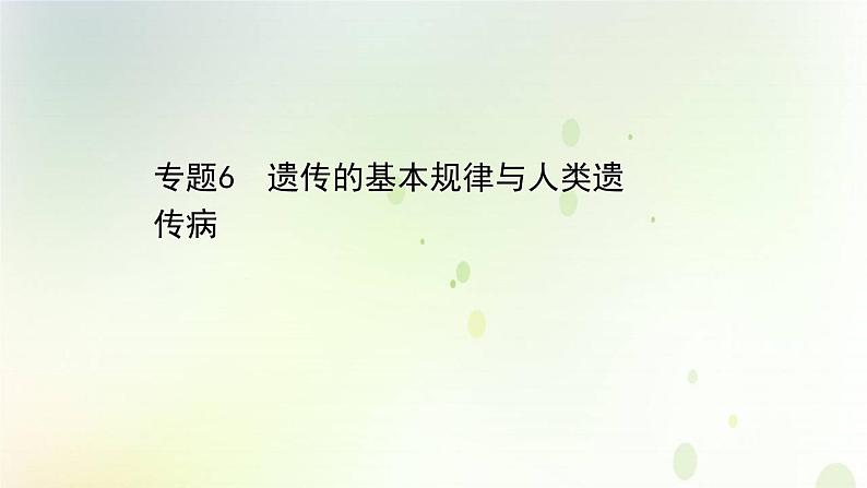 江苏专版2021届高考生物二轮复习专题6遗传的基本规律与人类遗传课件第1页