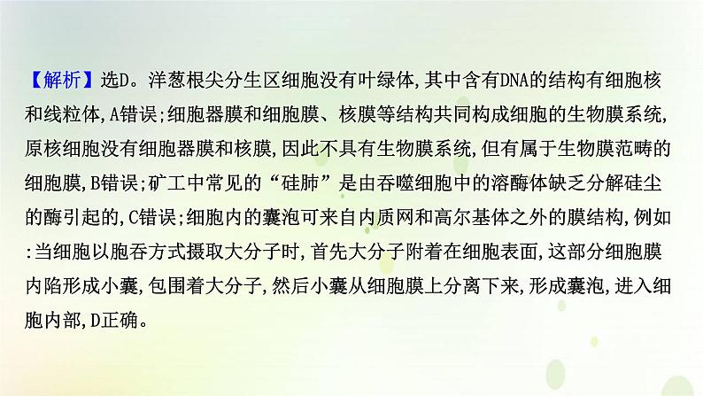 江苏专版2021届高考生物二轮复习核心素养抢分练类型一生命观念课件04