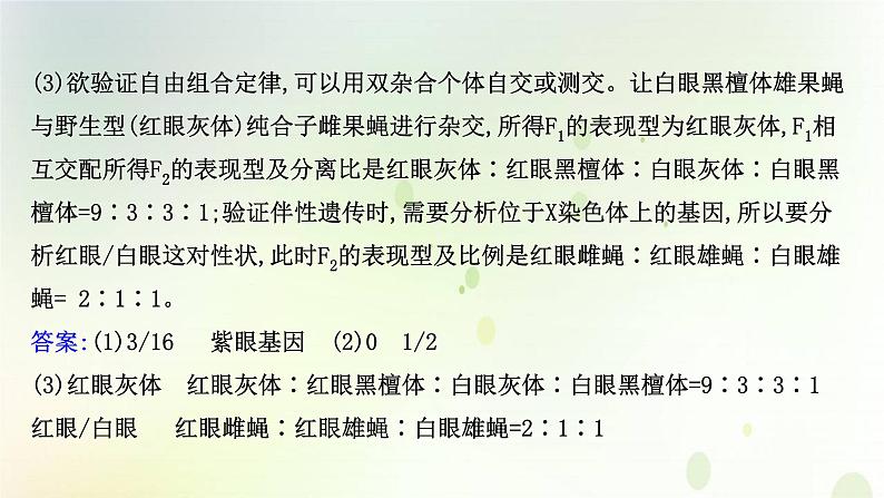 江苏专版2021届高考生物二轮复习必考大题强化课2遗传与变异课件第8页