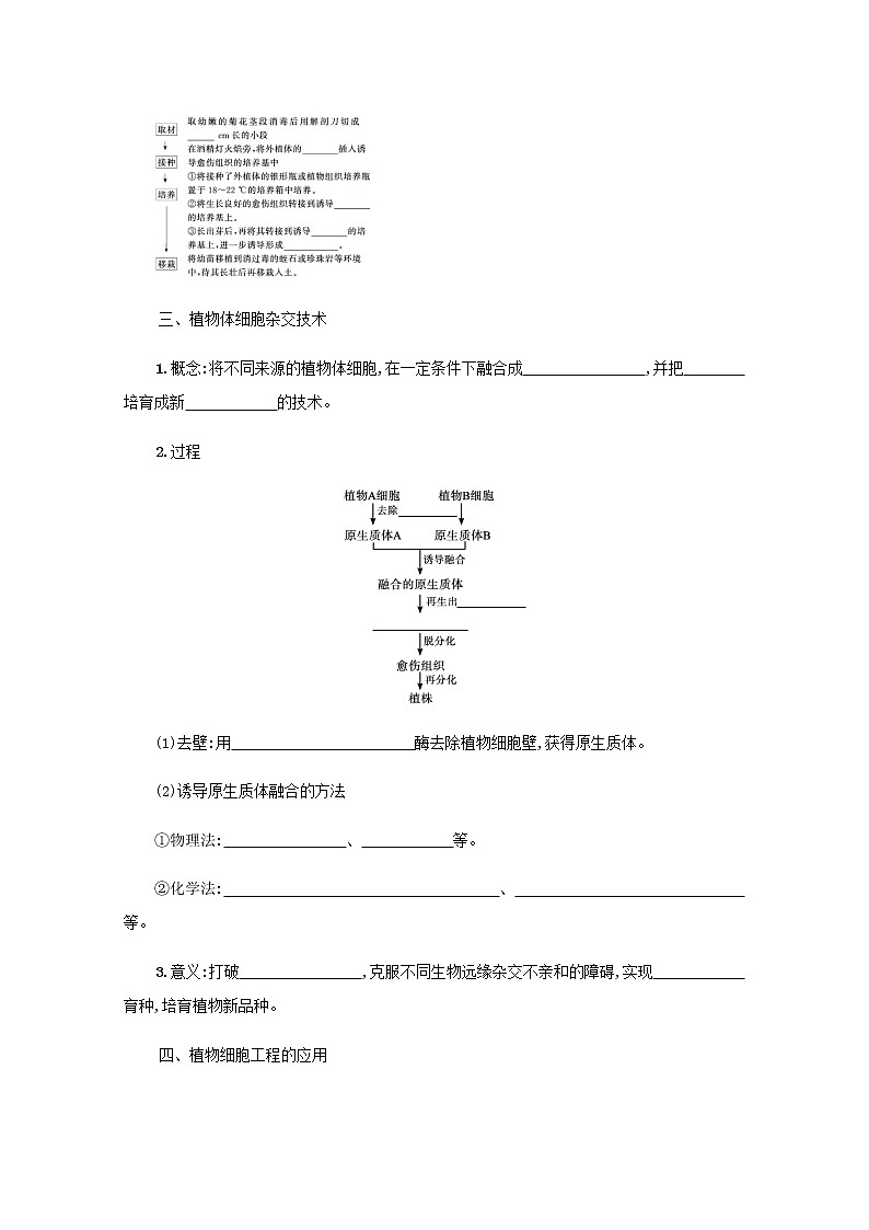 2022届高考生物一轮复习第10单元生物技术与工程第33讲植物细胞工程学案新人教版02