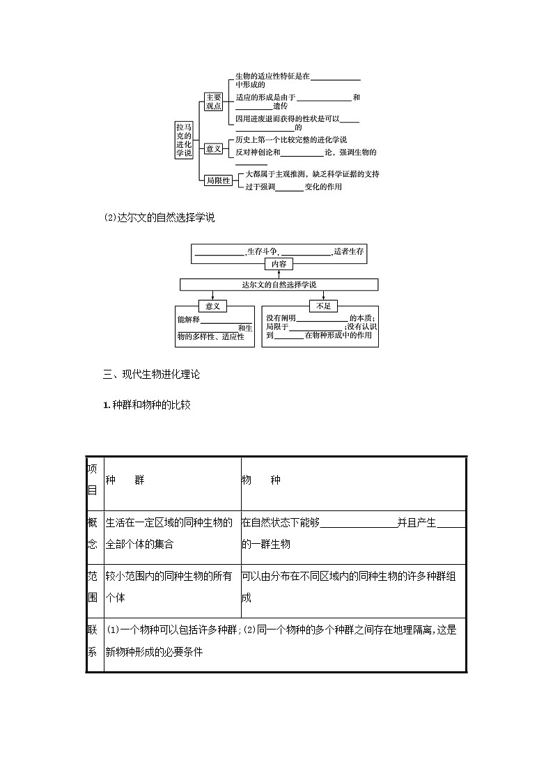 2022届高考生物一轮复习第7单元生物的变异和进化第21讲生物的进化学案新人教版第3页
