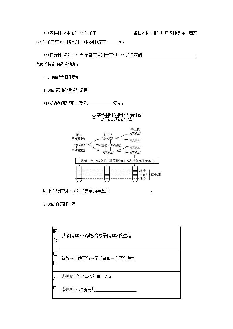 2022届高考生物一轮复习第5单元遗传的分子基础第14讲DNA分子的结构和复制基因通常是有遗传效应的DNA片段学案新人教版第2页