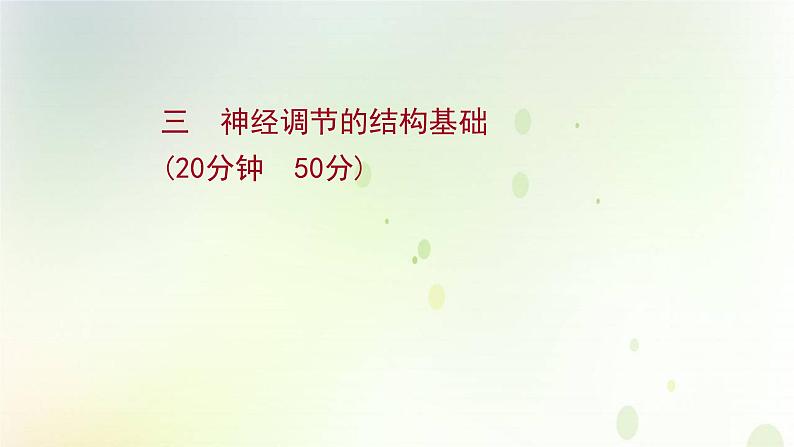 新教材高中生物第2章神经调节第1节神经调节的结构基次时检测课件新人教版选择性必修第一册01