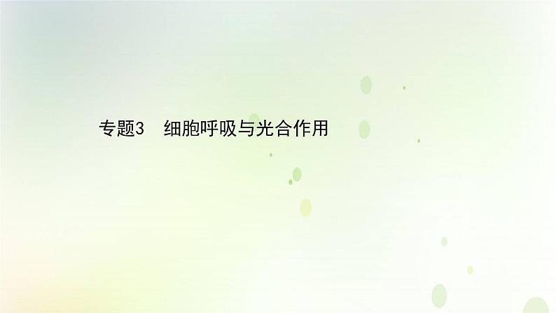 江苏专版2021届高考生物二轮复习专题3细胞呼吸与光合作用课件第1页