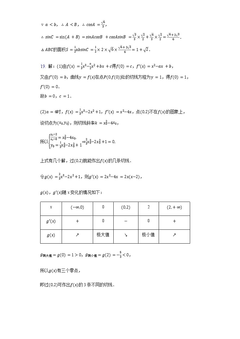 山西省太原市第五中学2022届高三上学期9月月考试题+数学（理）+Word版含答案02