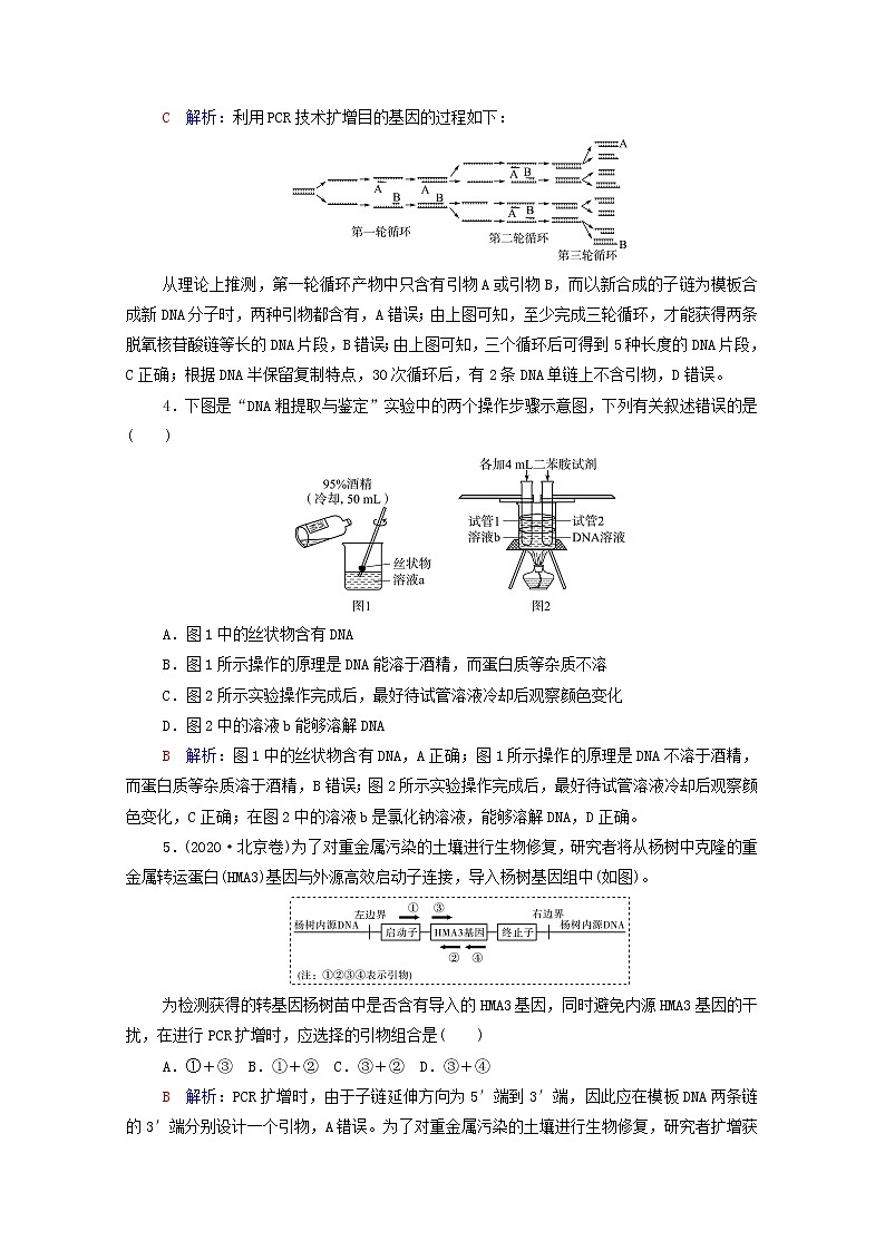 2022版高考生物一轮复习课时评价38基因工程含解析新人教版第2页