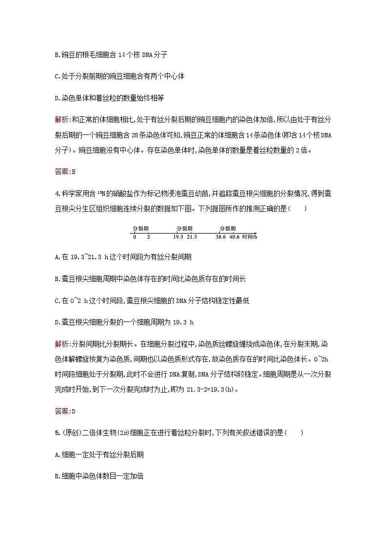 高中生物第6章细胞的生命历程测评B含解析新人教版必修102