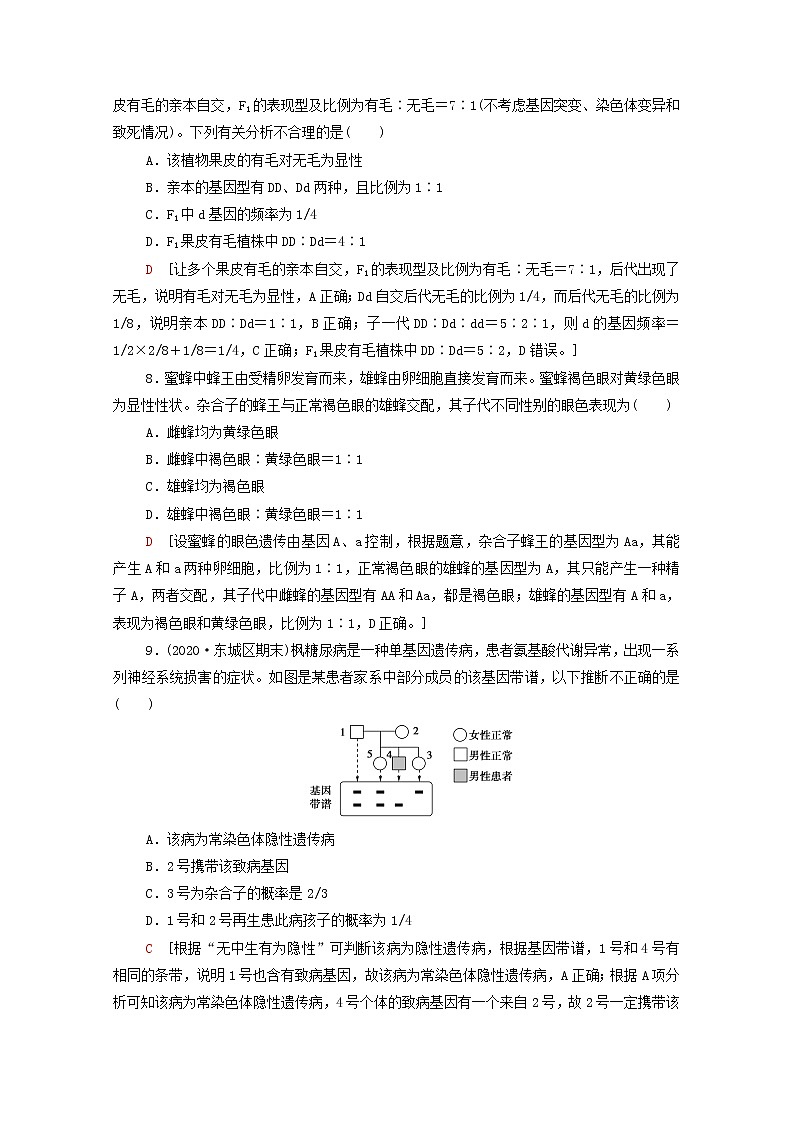 2022届高考生物一轮复习课后限时集训15孟德尔的豌豆杂交实验一含解析新人教版第3页