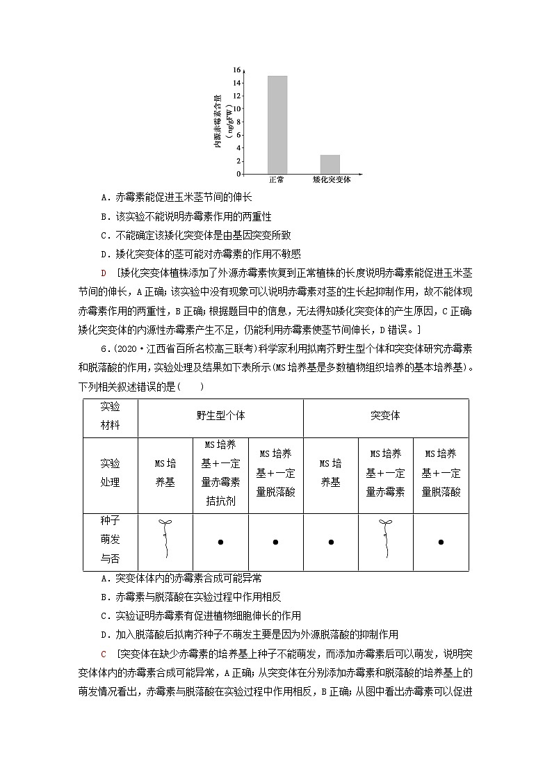2022届高考生物一轮复习课后限时集训29植物的激素调节含解析新人教版第3页