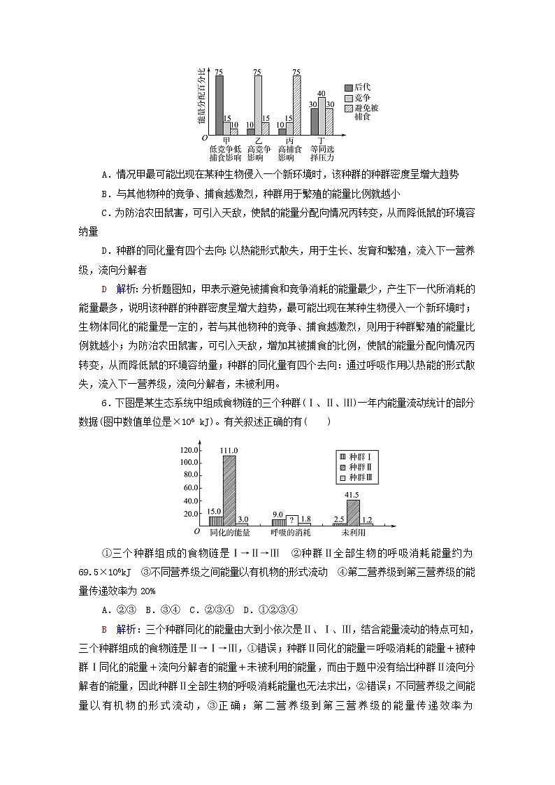 2022版高考生物一轮复习课时评价29生态系统的结构与能量流动含解析新人教版第3页