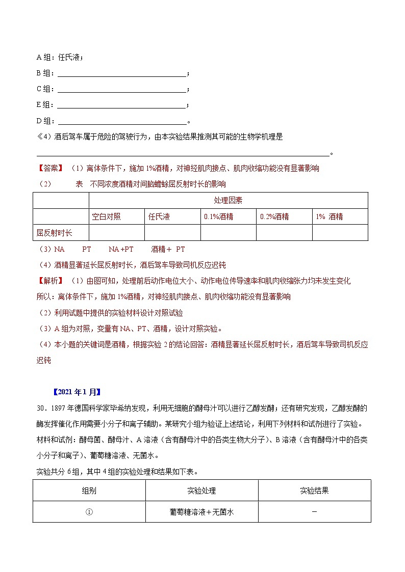 专题14 实验设计-五年（2017-2021）高考生物真题分项汇编（浙江专用）（解析版）第2页