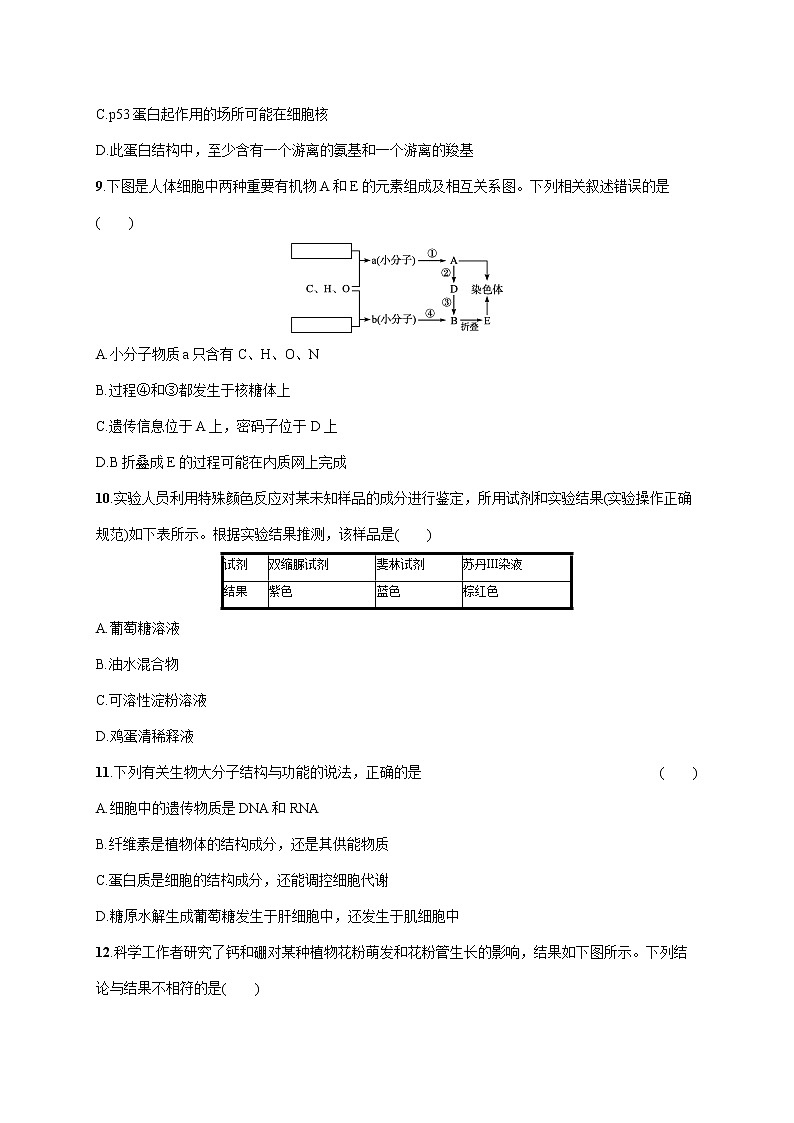2022届高考生物一轮总复习  单元质检卷一　细胞的概述　细胞的分子组成第3页