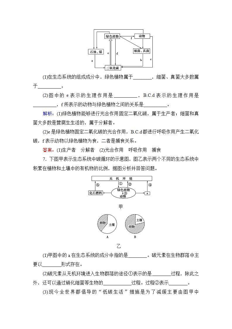 人教版（新课标）高中生物必修3 5.3 生态系统的物质循环练习题第3页