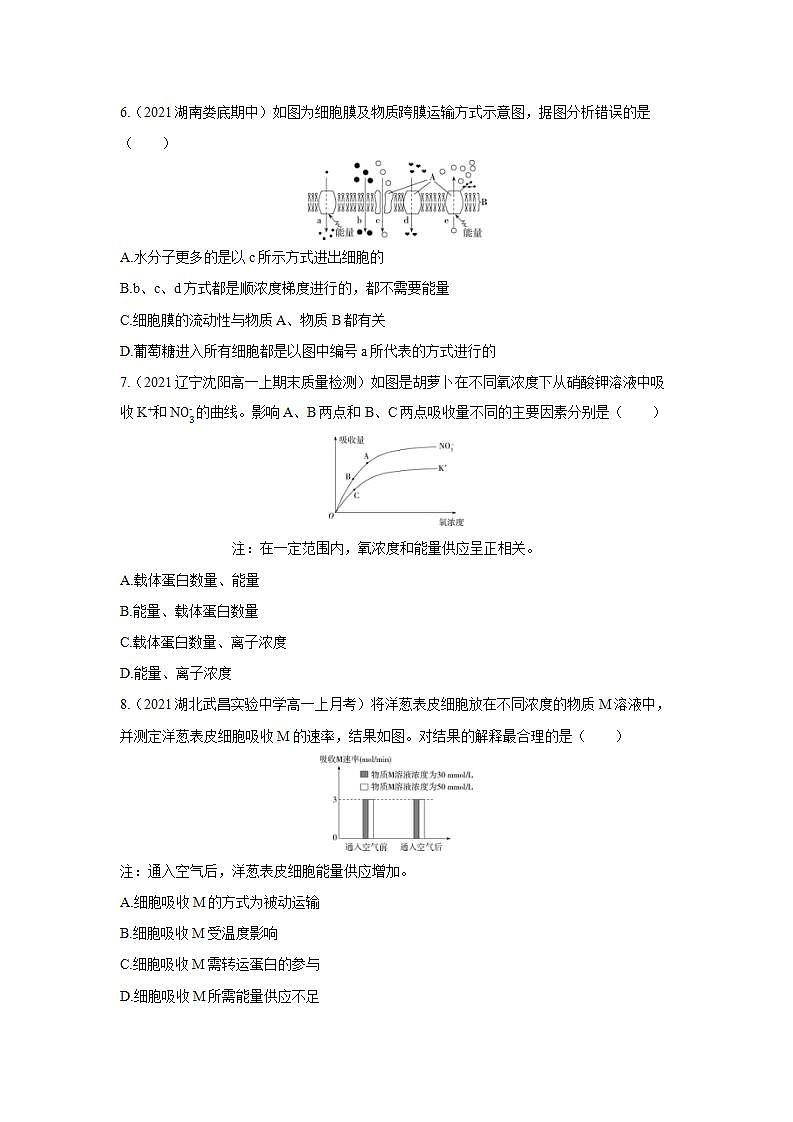 人教版同步教学必修1：4.2　主动运输与胞吞、胞吐  作业第2页