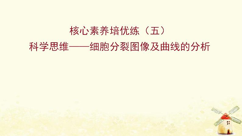 高中生物核心素养培优练五科学思维__细胞分裂图像及曲线的分析课件新人教版必修101