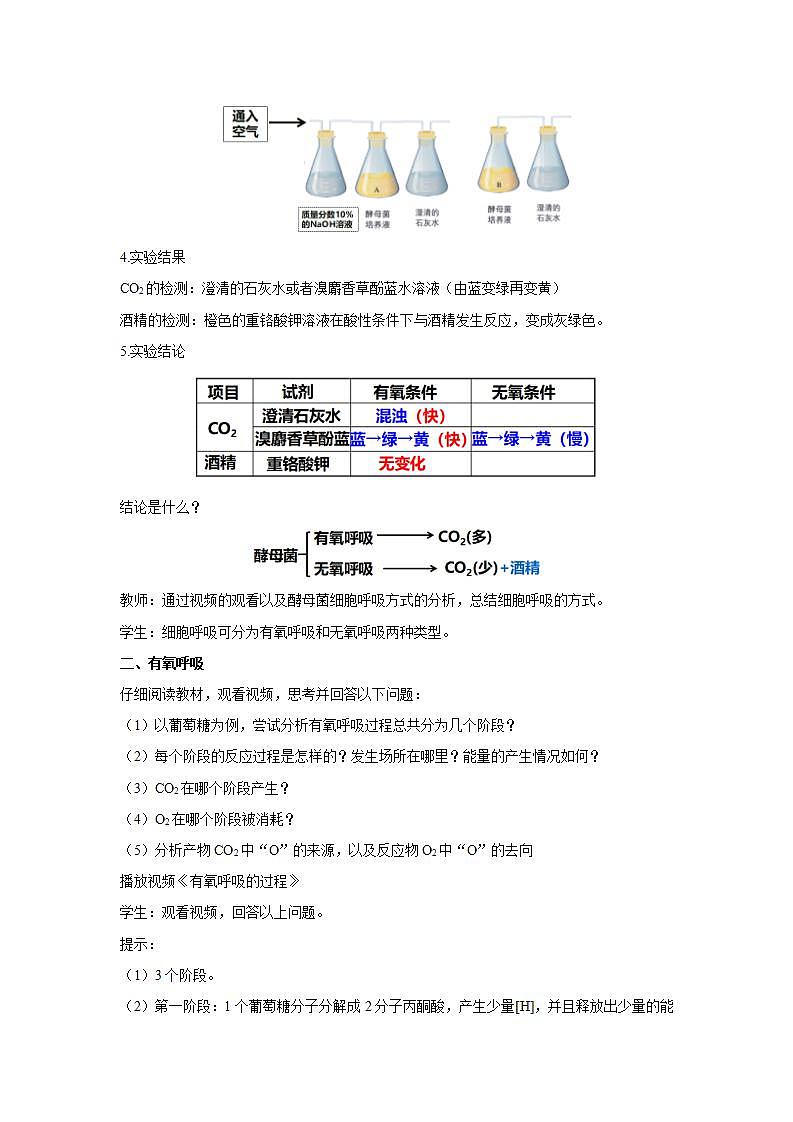 人教版同步教学必修1：5.3   细胞呼吸原理和应用  教案03