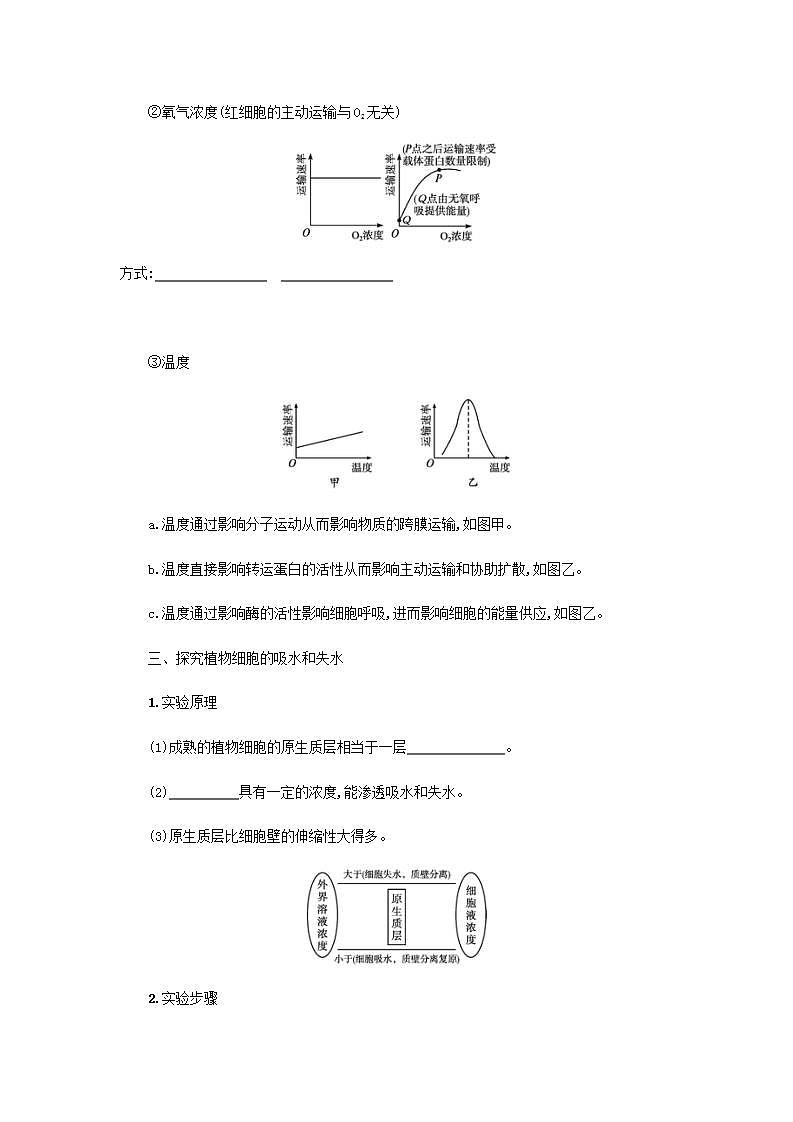 2022届高考生物一轮复习第3单元细胞的代谢第6讲物质跨膜运输的方式学案人教版第3页