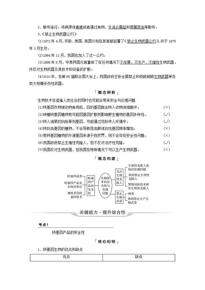 2022版高考生物一轮复习第10单元生物技术与工程第39课生物技术的安全性与伦理问题学案新人教版第3页