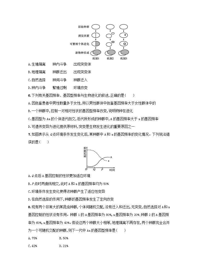 2022高考生物一轮复习课时练25生物的进化含解析新人教版02