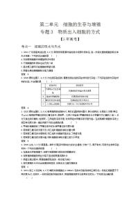 2022版高考生物选考江苏专用一轮总复习集训：专题3物质出入细胞的方式 —模拟