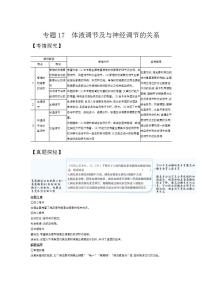 2022版高考生物选考江苏专用一轮总复习集训：专题17体液调节及与神经调节的关系 —基础集训