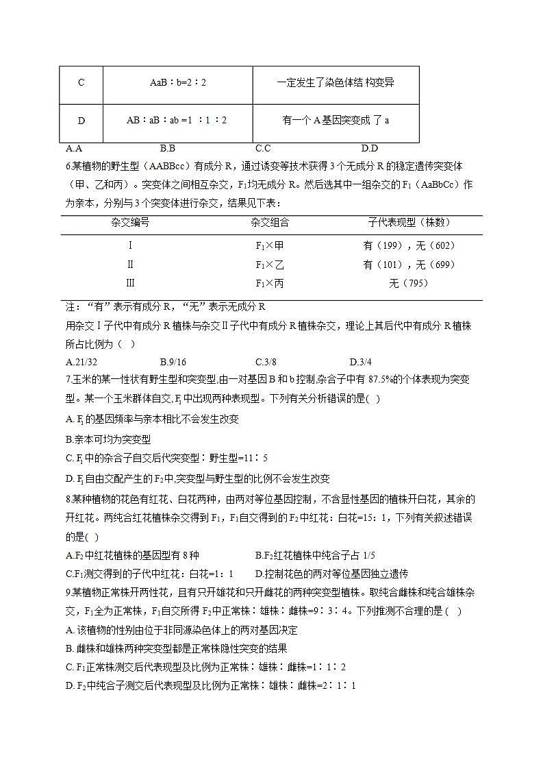 【新教材】2022届高考生物一轮复习同步检测：第五单元 遗传的基本规律 第15讲 第1课时 自由组合定律的发现及应用 能力提升B卷第2页