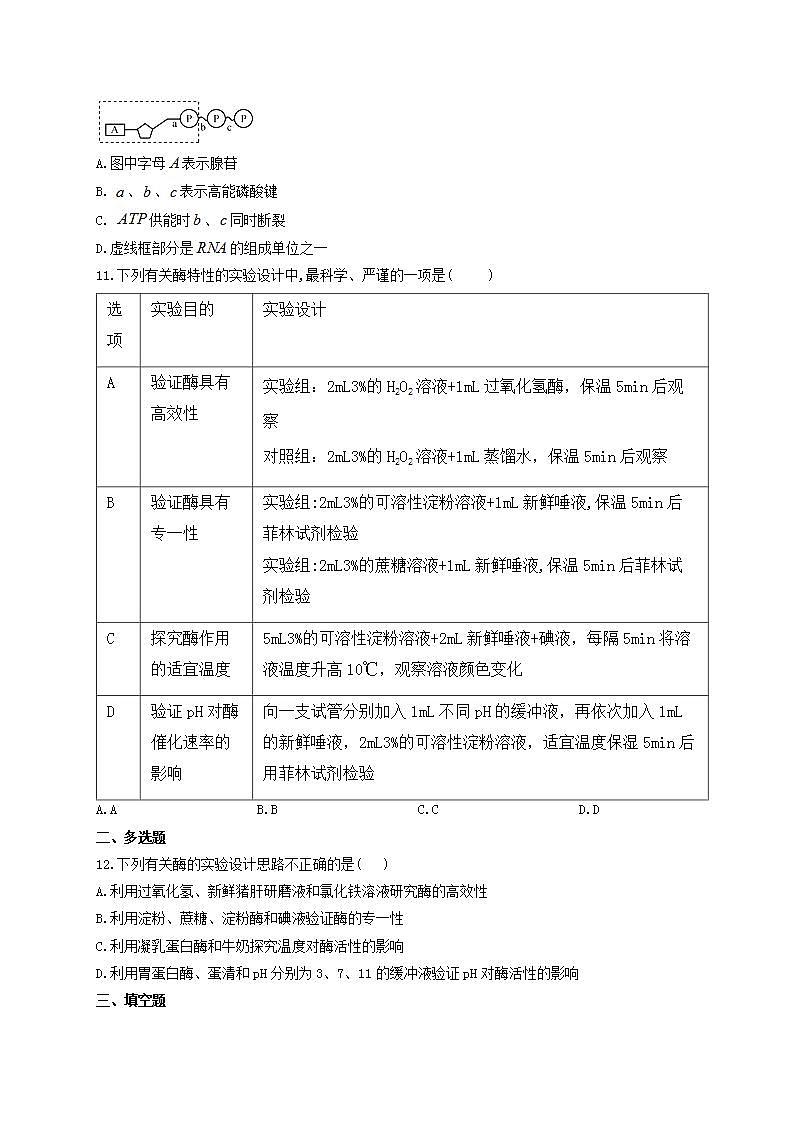 【新教材】2022届高考生物一轮复习同步检测：第三单元 细胞的能量供应和利用 第07讲 酶和ATP 第2课时 能力提升B卷第3页