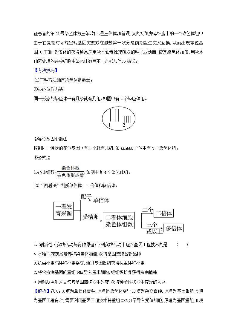 2022版高考生物一轮复习课时作业二十一染色体变异生物变异与生物育种含解析新人教版第2页