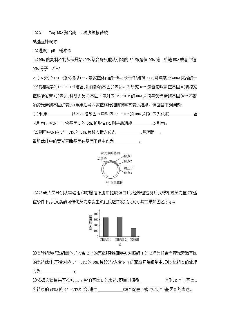 2022版高考生物一轮复习课时作业三十七基因工程含解析新人教版 练习02