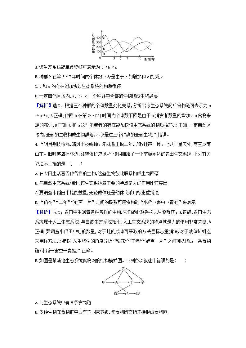 2022版高考生物一轮复习课时作业三十生态系统的结构含解析新人教版 练习02