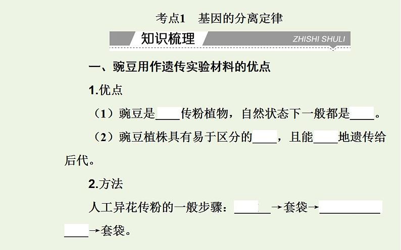 2022届新教材高考生物一轮复习专题九遗传的基本规律课件第4页