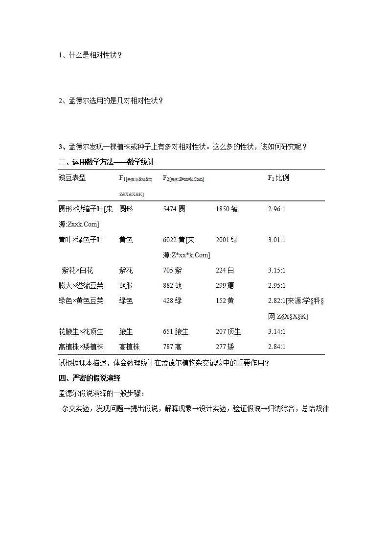 【新教材】2022届高考生物一轮复习讲义：第五单元 遗传的基本规律 第14讲 基因的分离定律 教案02