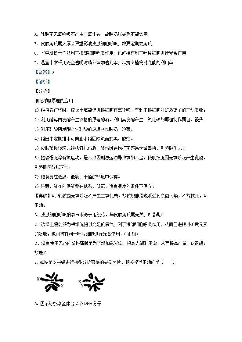 卓越联盟2021届高三9月联考生物试题02