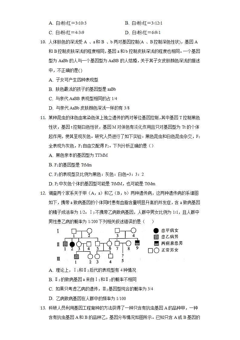 1.2孟德尔的豌豆杂交实验（二） 同步练习 人教版（2019）高中生物必修第二册第3页