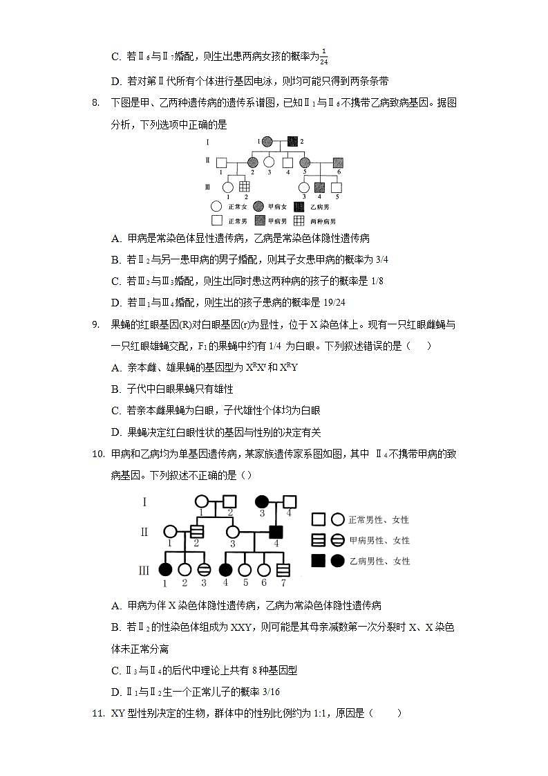 2.3伴性遗传 同步练习   人教版 (2019)高中生物必修第二册03