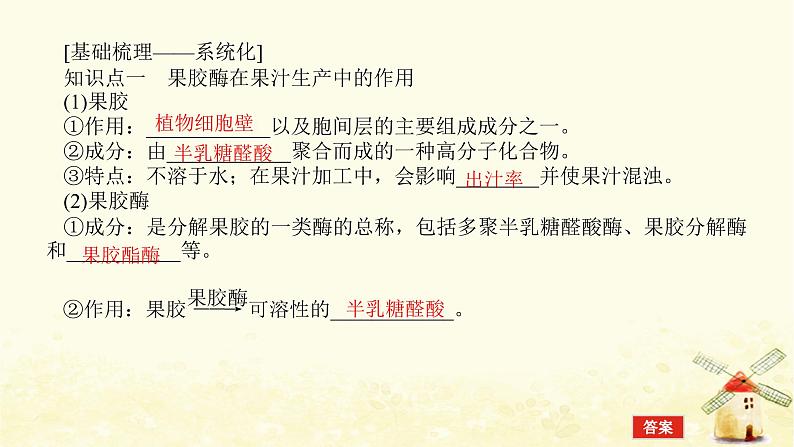 高考生物一轮复习生物技术实践4酶的应用课件新人教版选修1第4页