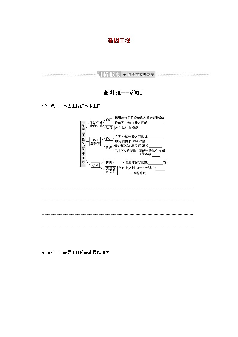 高考生物一轮复习现代生物科技专题1基因工程预习案含解析新人教版必修3学案第1页