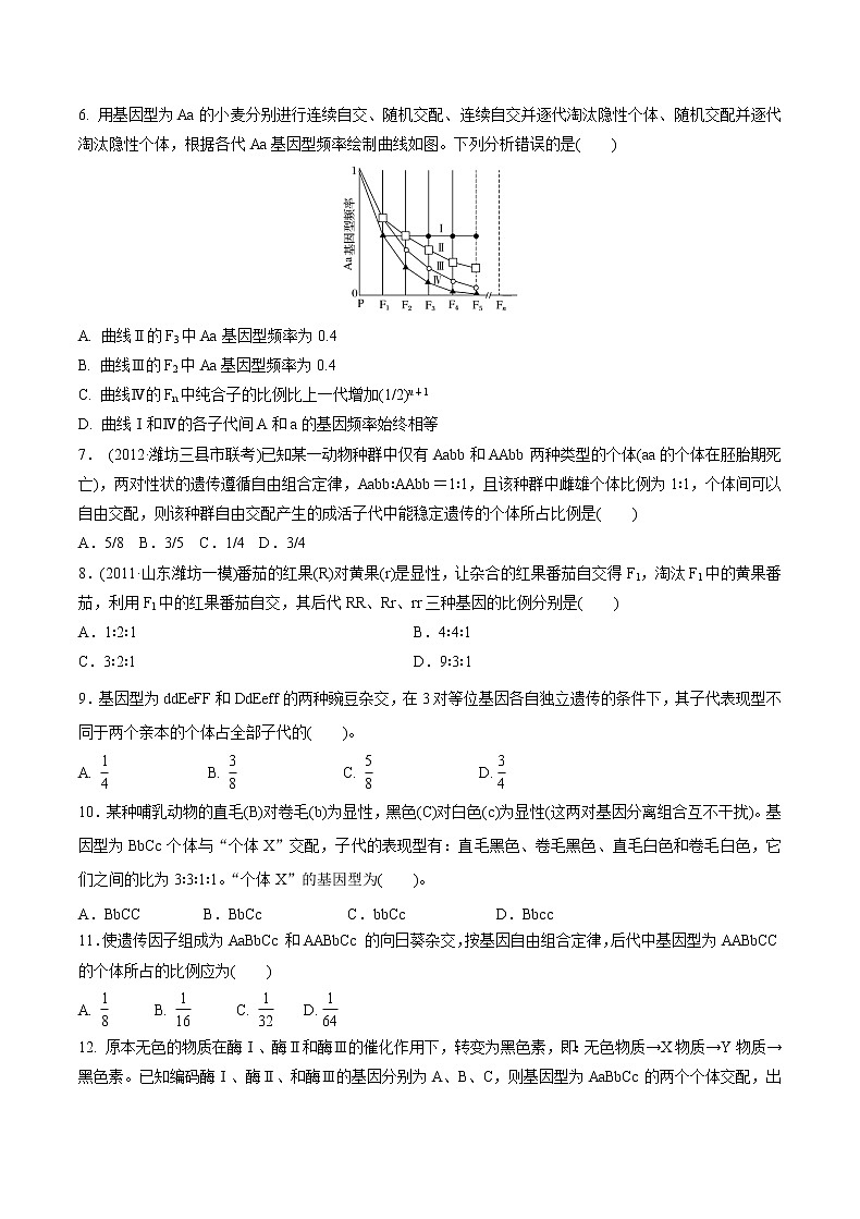 高中生物人教版必修二 1.2 孟德尔的豌豆杂交实验（二）课后作业3第2页