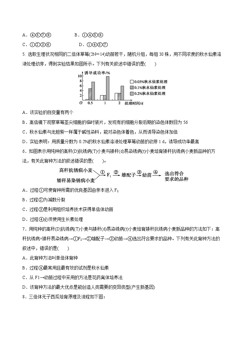 高中生物人教版必修二 5.2 染色体变异课后作业202