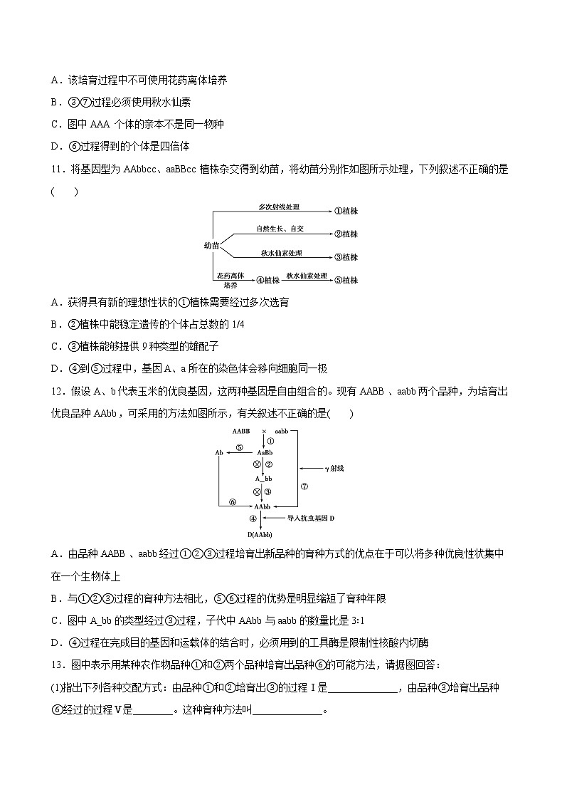 高中生物人教版必修二 6.2 基因工程及其应用课后作业03